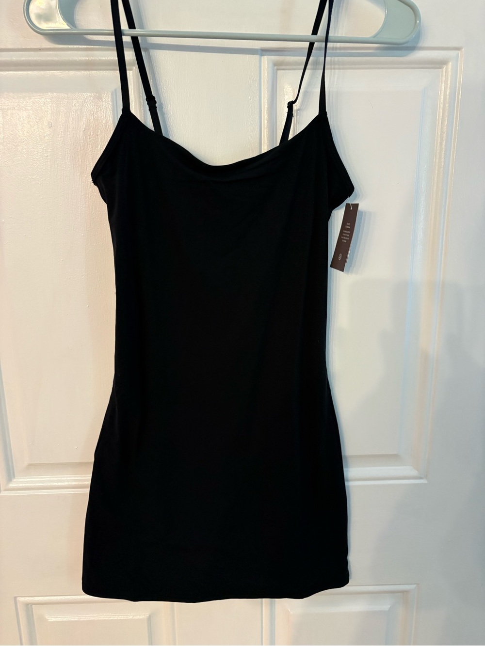 Auden Black Mini Slip Dress with Adjustable Spaghetti Straps